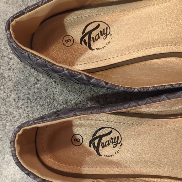 Trary Elegant Blue Gray Woven Pointed Toe Flats 8 - Picture 3 of 8